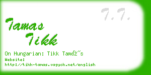 tamas tikk business card